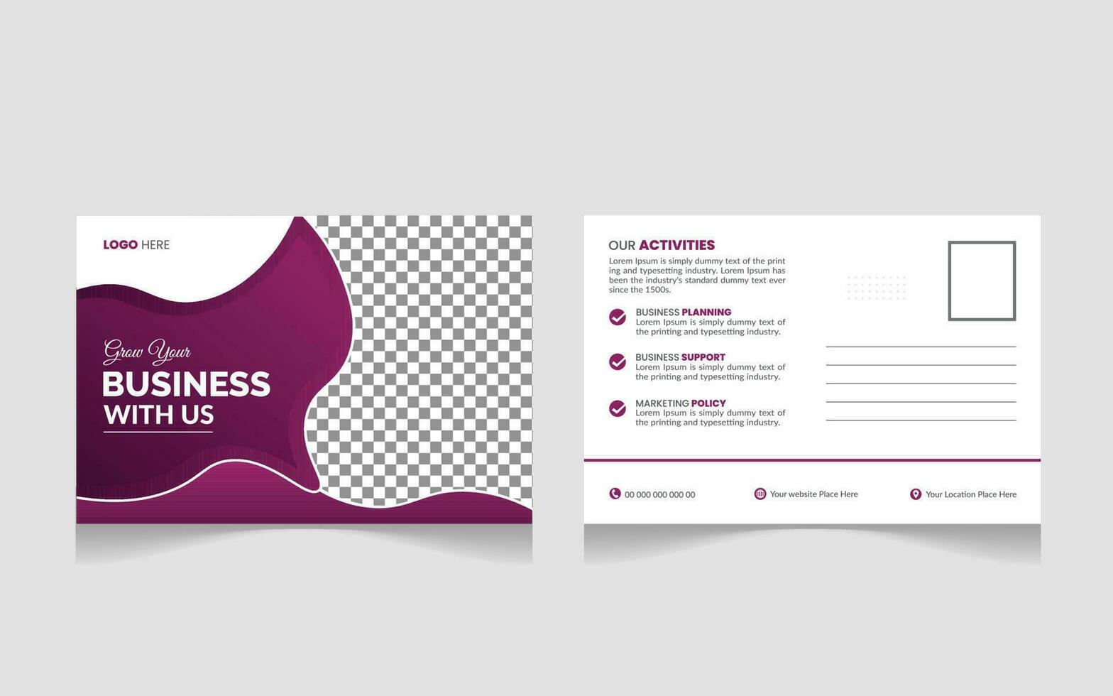 Modern and Simple Business Postcard or Postcard Template Pro Vector