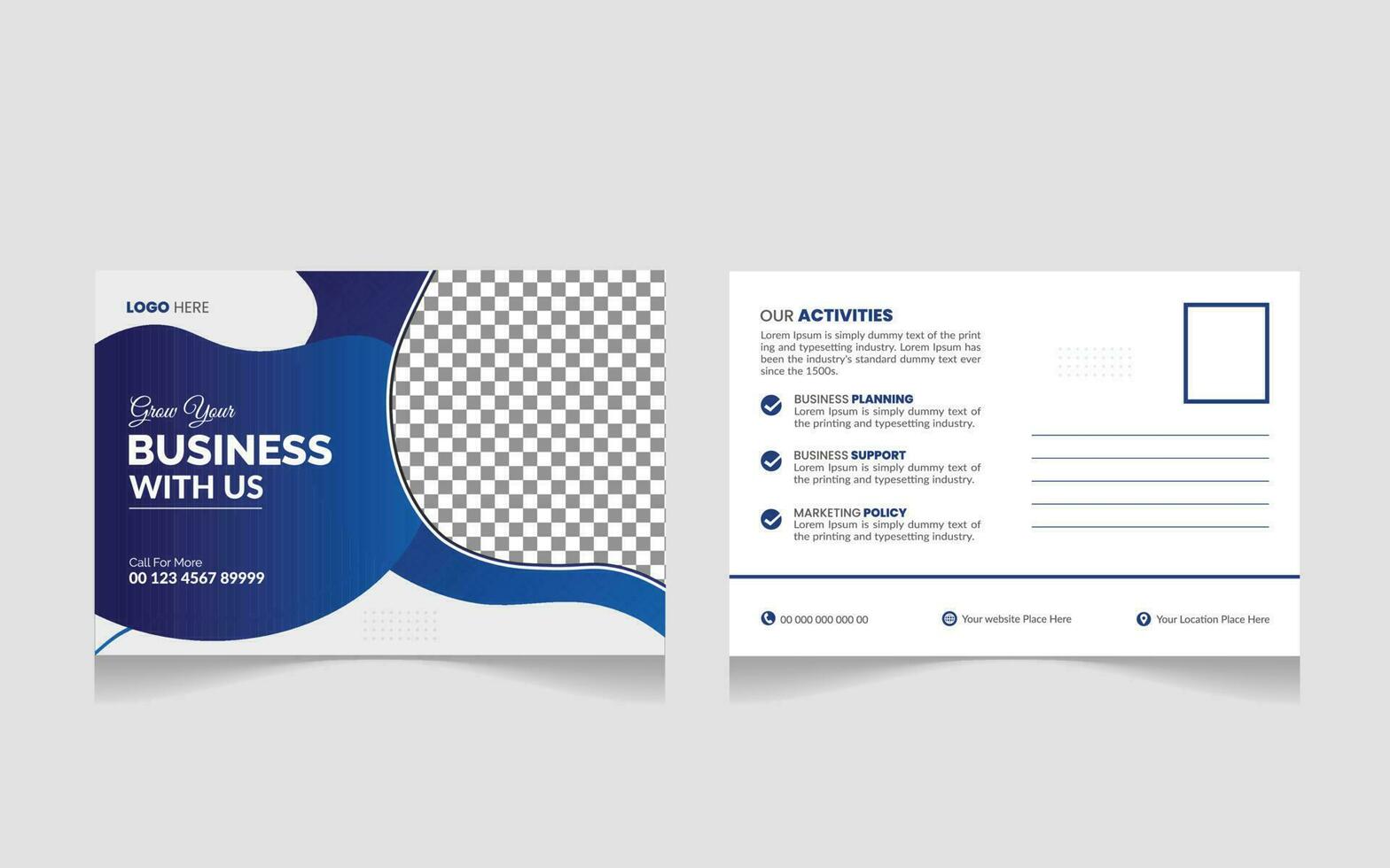 Modern and Simple Business Postcard or Postcard Template Pro Vector