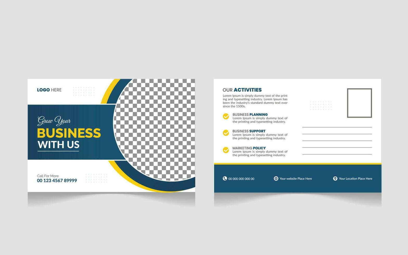 Modern and Simple Business Postcard or Postcard Template Pro Vector