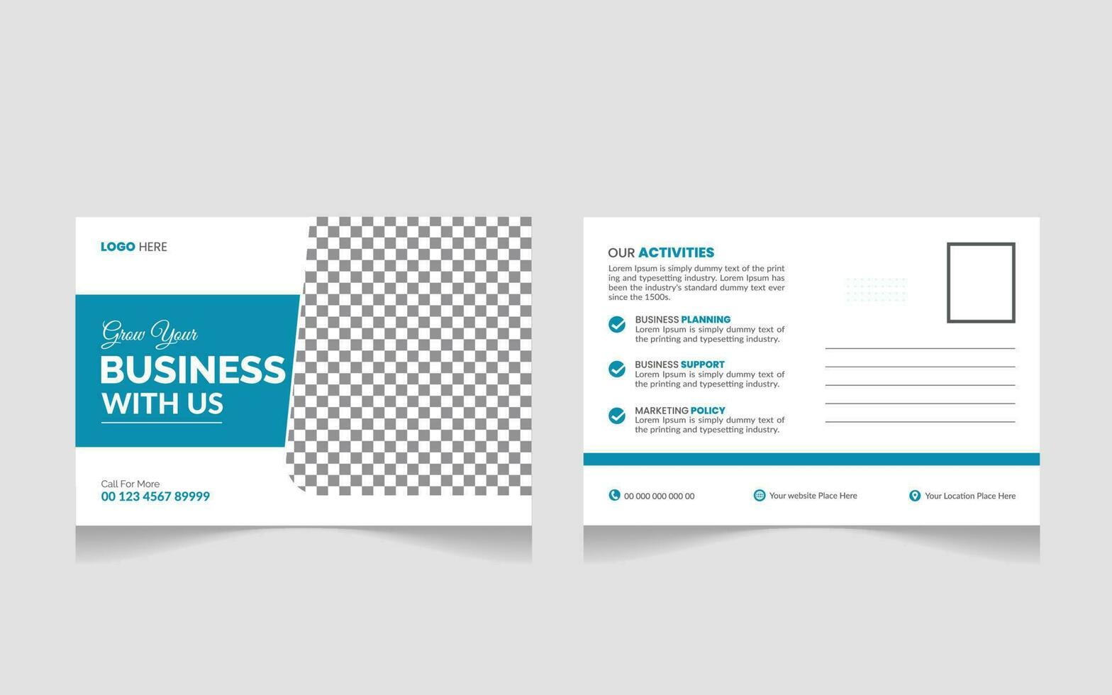 Modern and Simple Business Postcard or Postcard Template Pro Vector