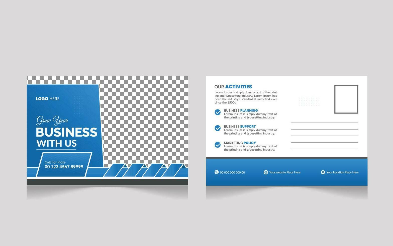 Modern and Simple Business Postcard or Postcard Template Pro Vector