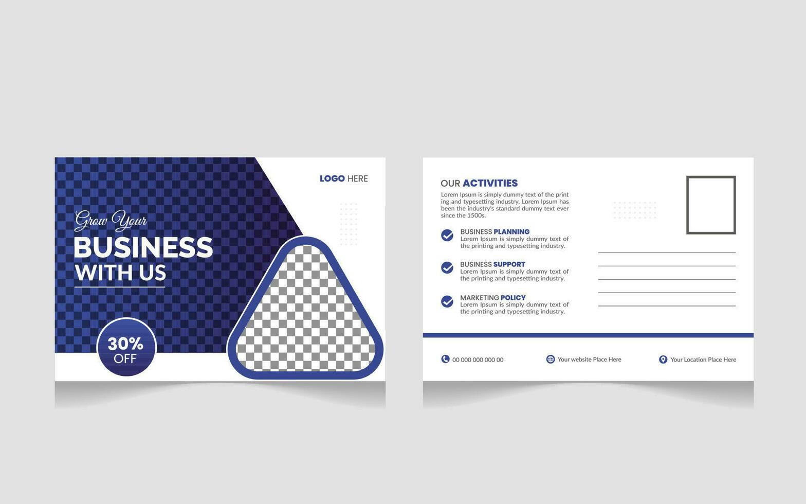 Modern and Simple Business Postcard or Postcard Template Pro Vector