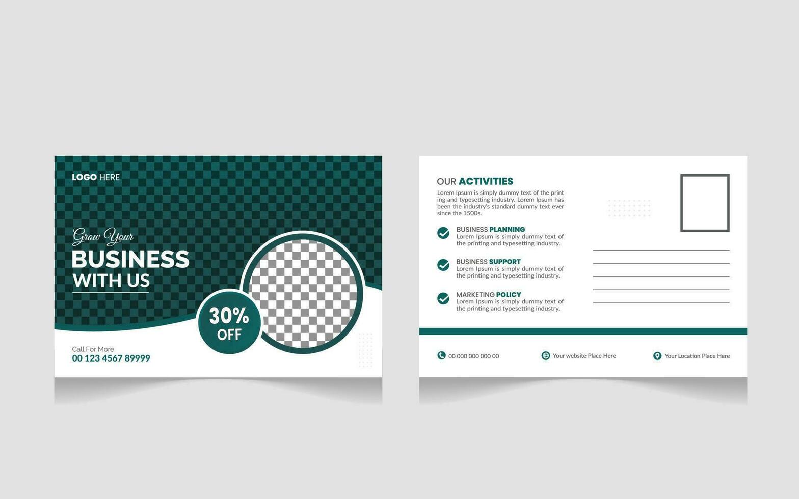 Modern and Simple Business Postcard or Postcard Template Pro Vector