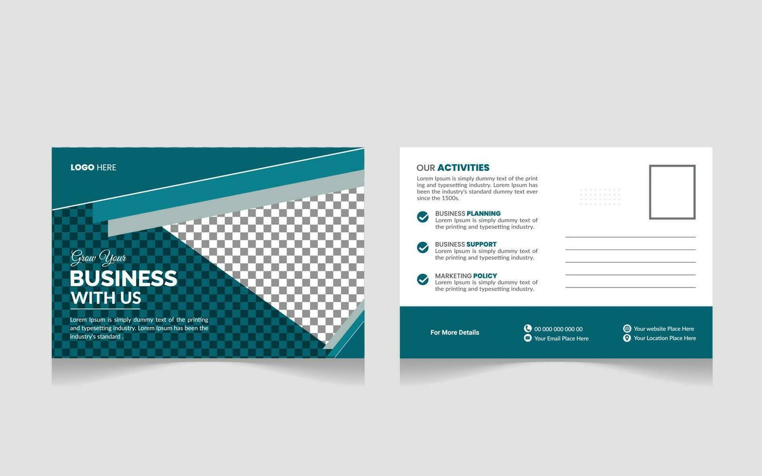 Modern and Simple Business Postcard or Postcard Template Pro Vector