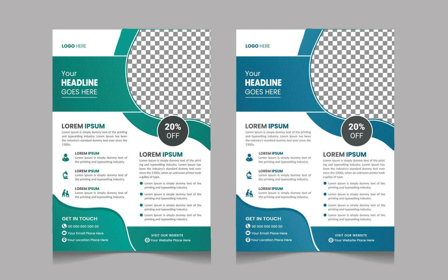 Medical Flyer Template in A4 size, Flyer For healthcare and Medical, Corporate healthcare cover a4 template design Health care cover a4 template design for a report and medical brochure design, flyer vector