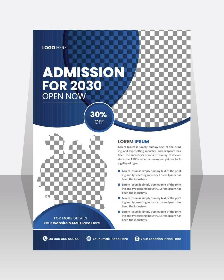 Creative and modern online school kids education admission flyer poster template Pro Vector