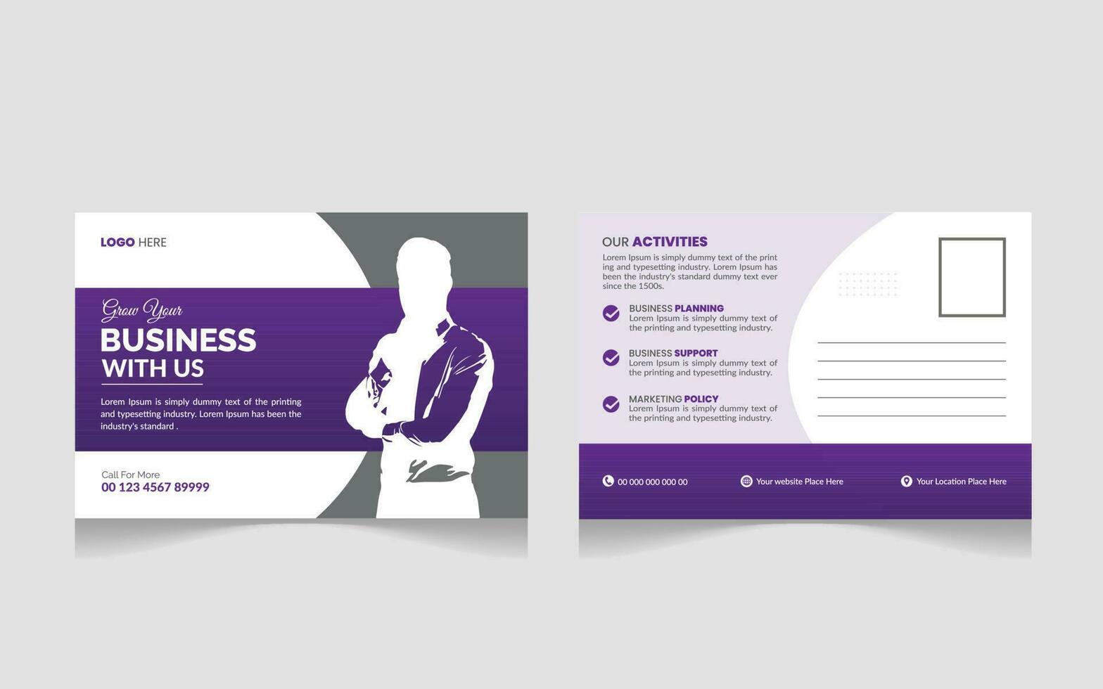 Modern and Simple Business Postcard or Postcard Template Pro Vector