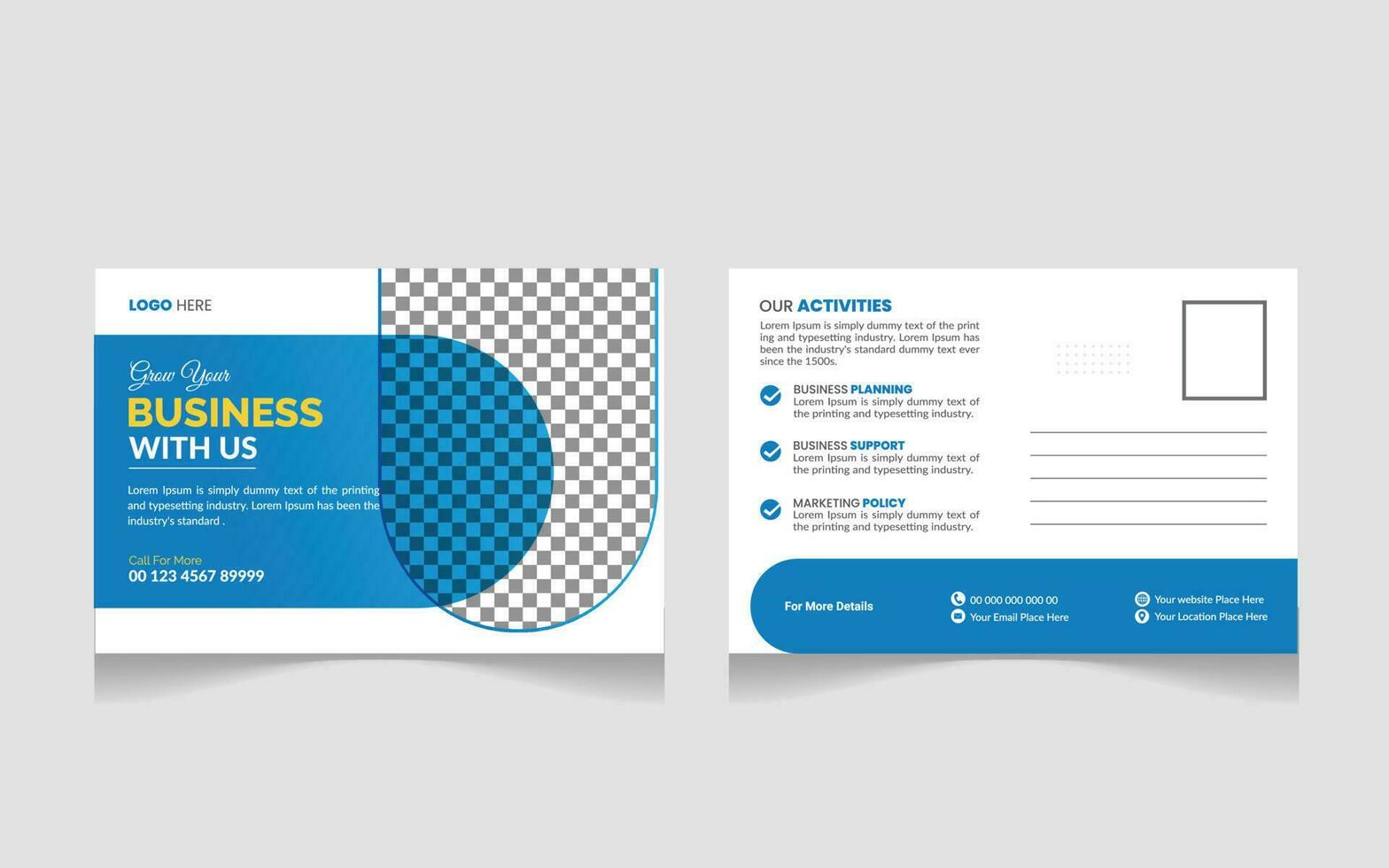 Modern and Simple Business Postcard or Postcard Template Pro Vector