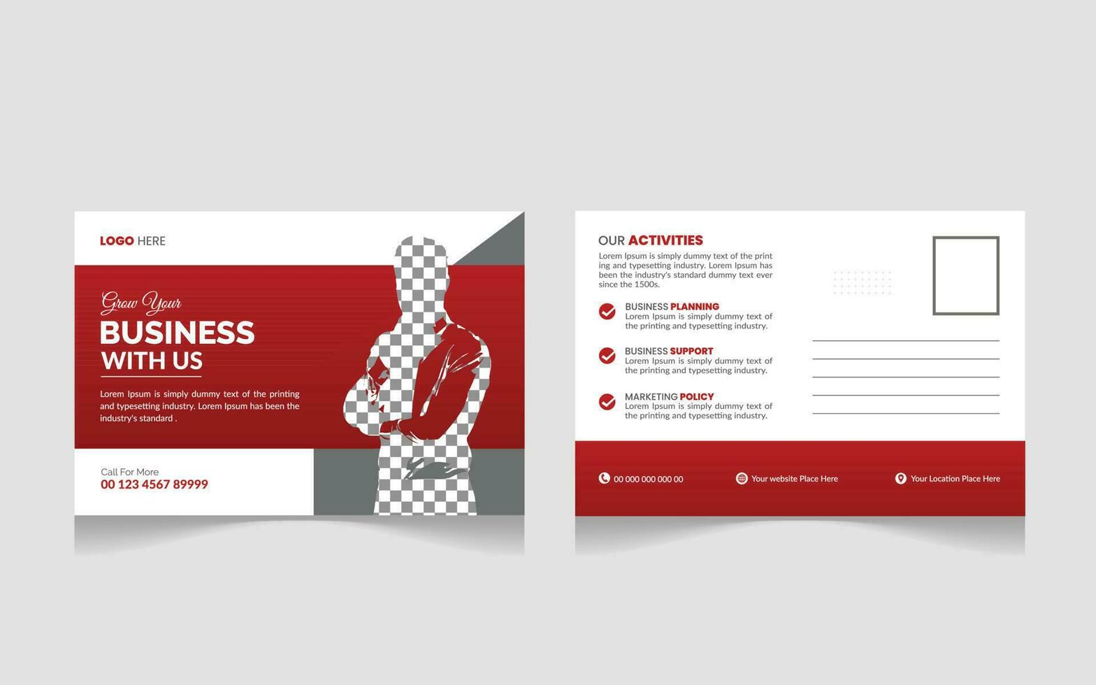 Modern and Simple Business Postcard or Postcard Template Pro Vector