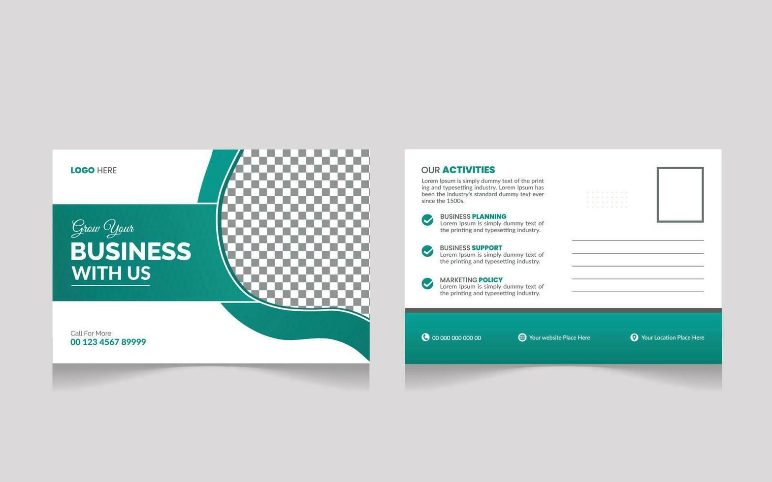 Modern and Simple Business Postcard or Postcard Template Pro Vector
