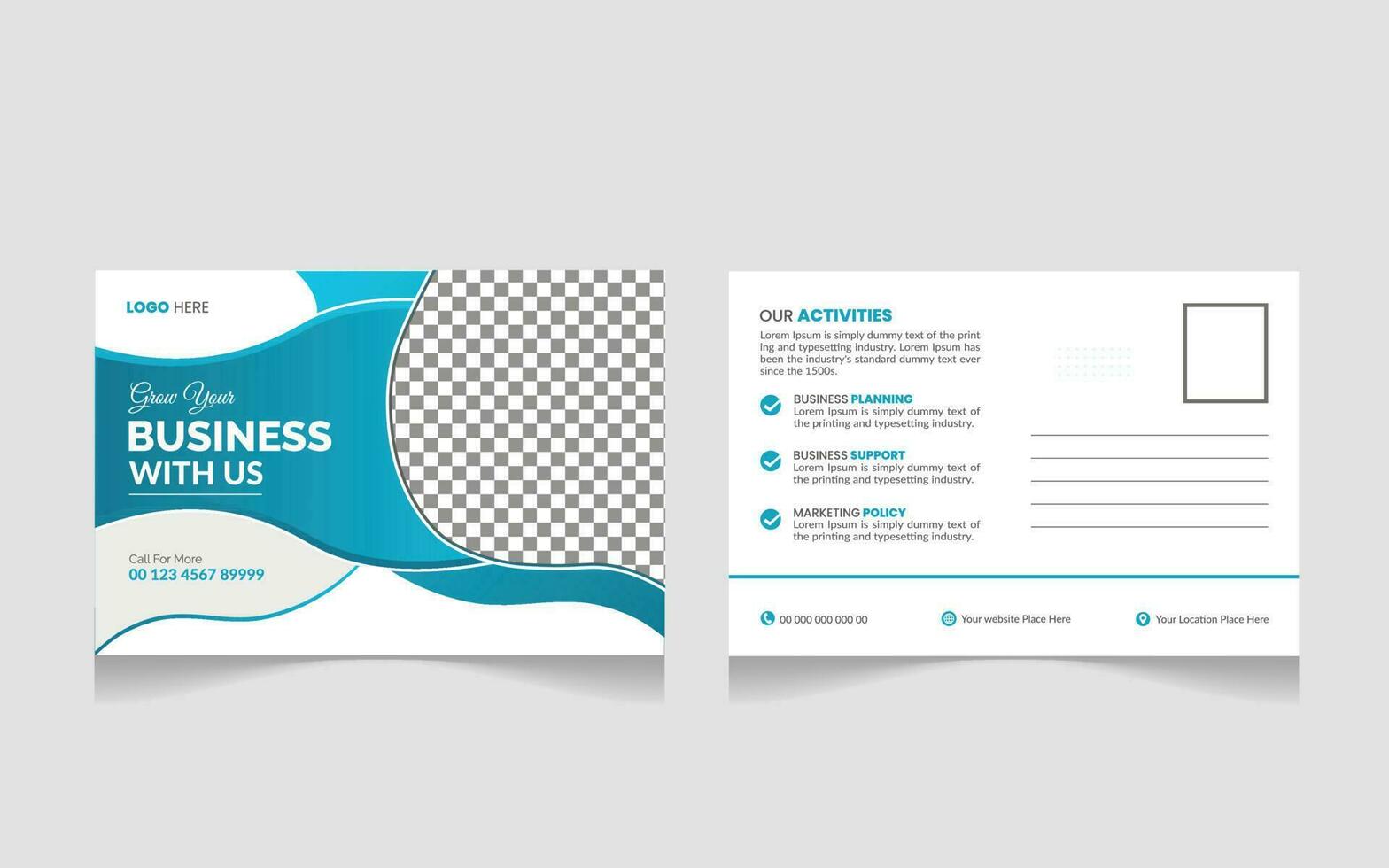 Modern and Simple Business Postcard or Postcard Template Pro Vector