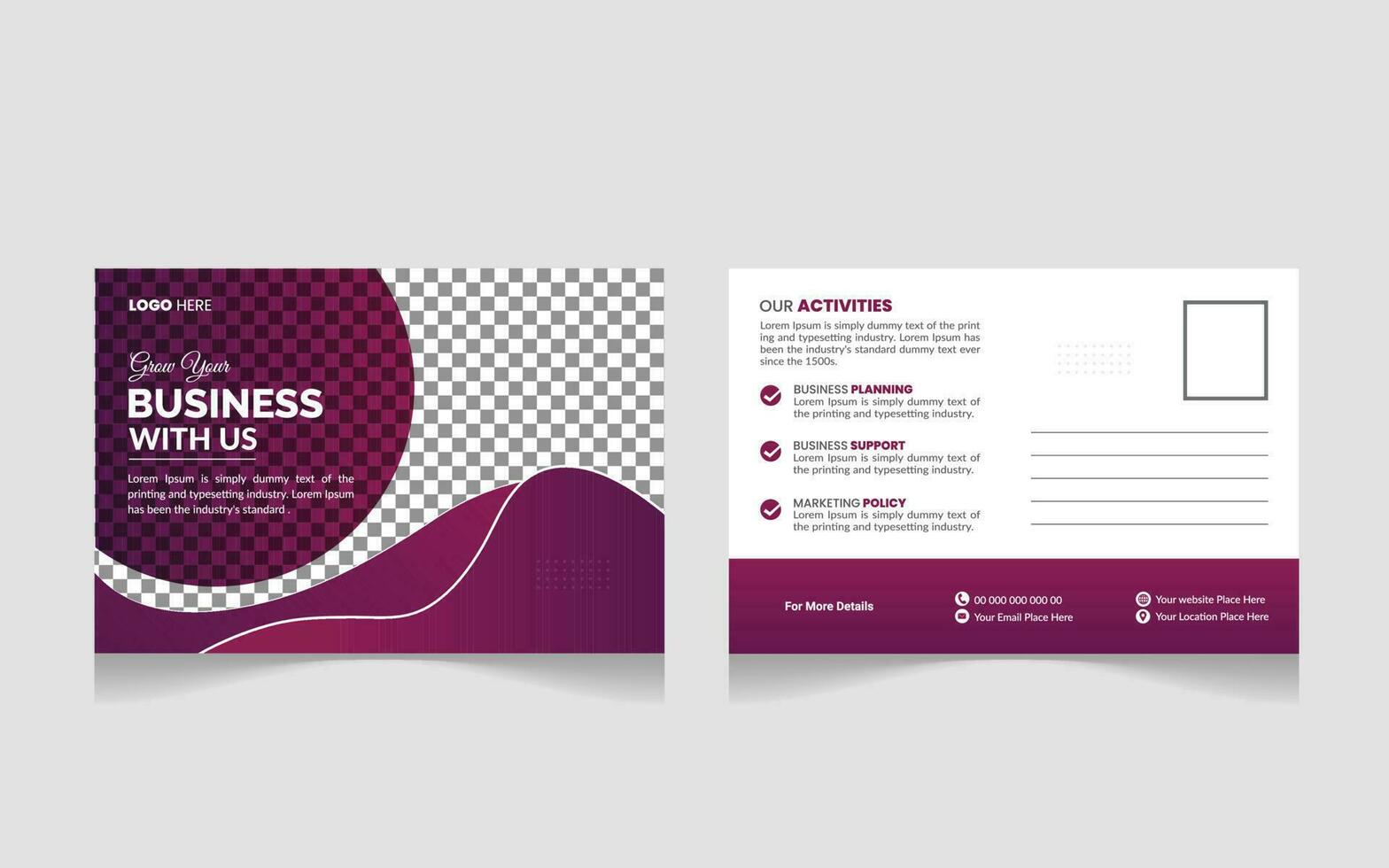 Modern and Simple Business Postcard or Postcard Template Pro Vector
