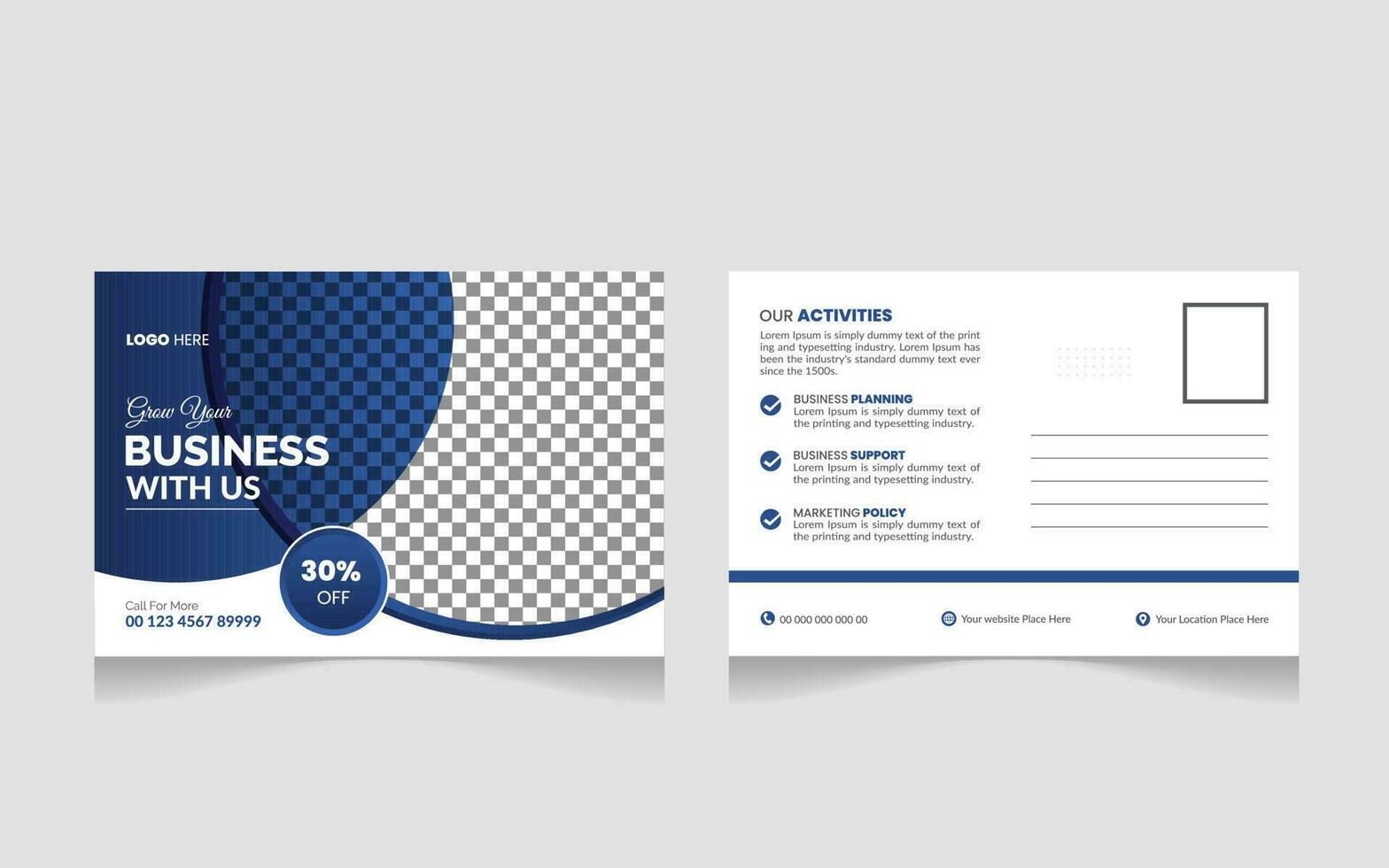 Modern and Simple Business Postcard or Postcard Template Pro Vector