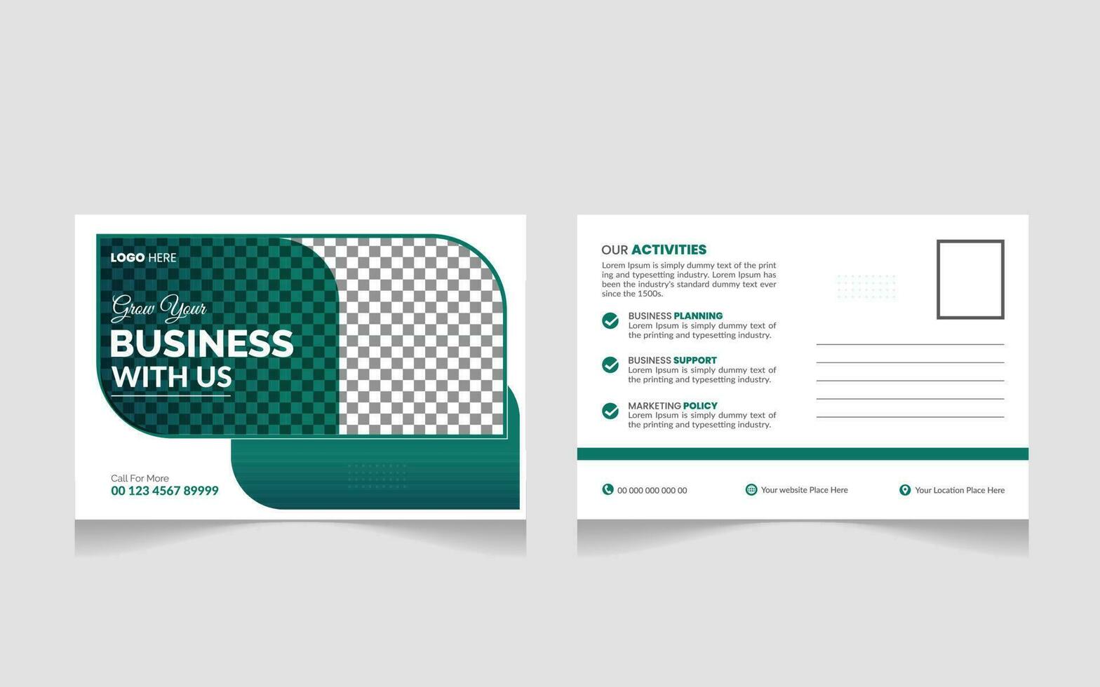 Modern and Simple Business Postcard or Postcard Template Pro Vector