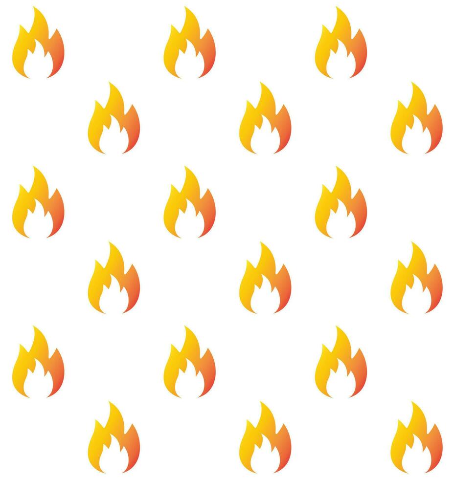 Vector seamless pattern of orange gradient fire