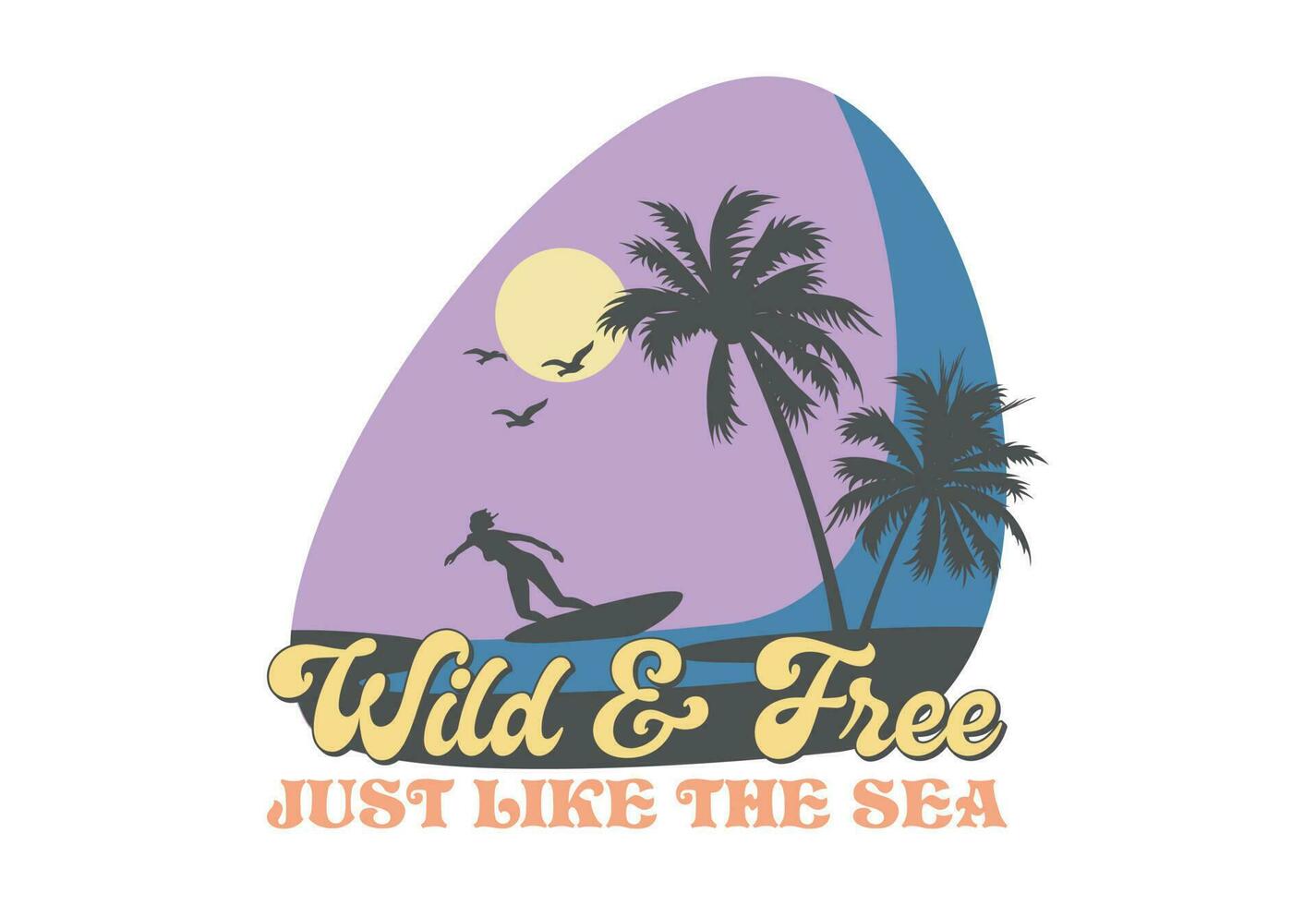 Vintage Summer, Retro Summer, Summer Quote, Beach, Ocean vector