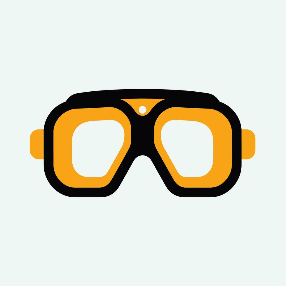 Ski goggles icon. Vector illustration. Flat design.