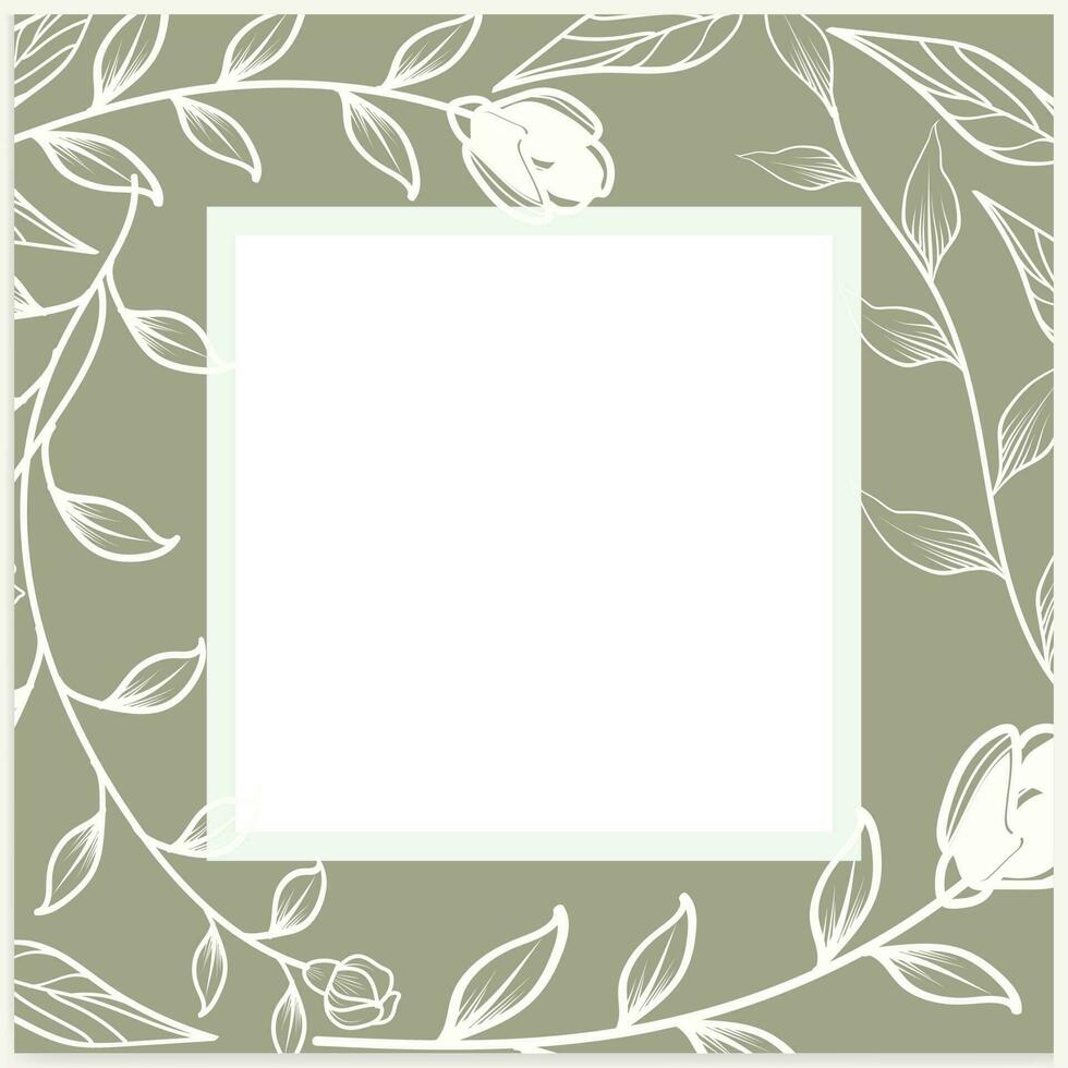 Floral frame. vector banner for social media posts, cards, covers, wedding invitations, and posters.