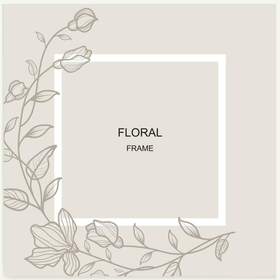 Floral frame. vector banner for social media posts, cards, covers, wedding invitations, and posters.