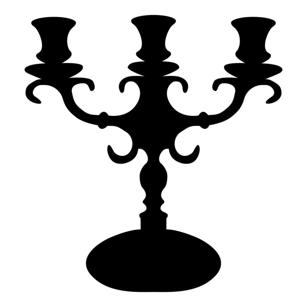 candlestick in classic style in black silhouette for interior design vector