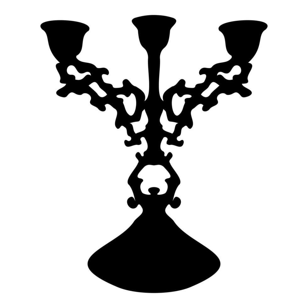 candlestick in a classic style with a black silhouette for design vector