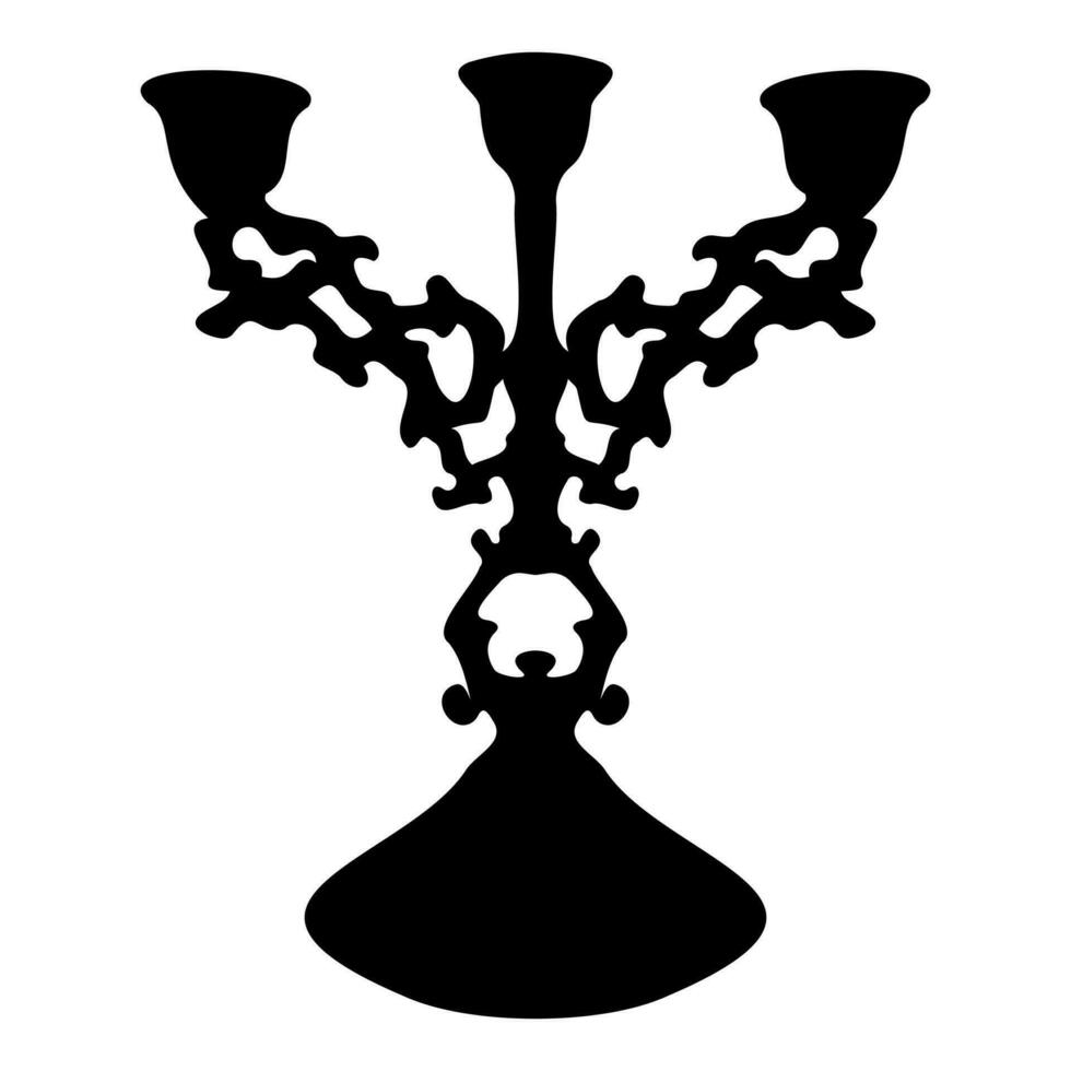 candlestick in a classic style with a black silhouette for design vector