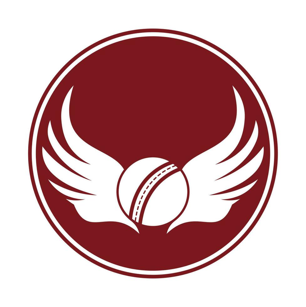 Cricket sports vector logo design template. Cricket ball with wings icon design.