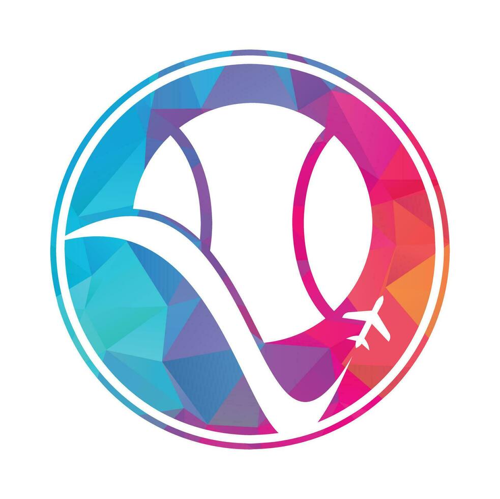 Tennis travel vector logo design template.