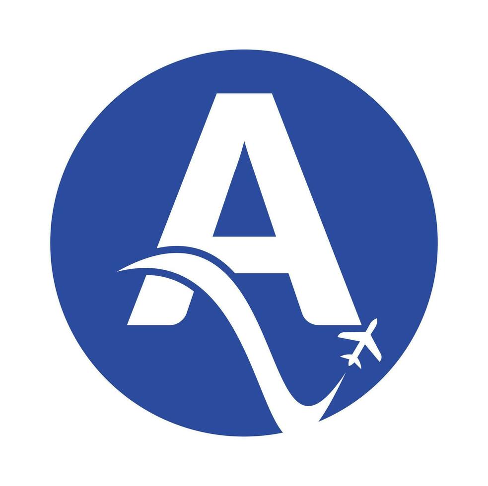 Letter A Air Travel Logo Design Template. A letter travel logo design icon vector. vector