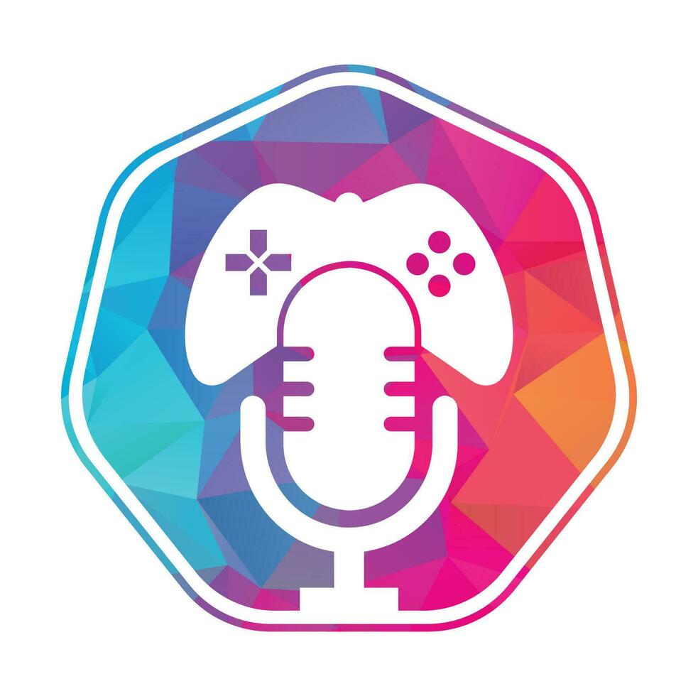 gamepad y podcast logo diseño modelo. vector