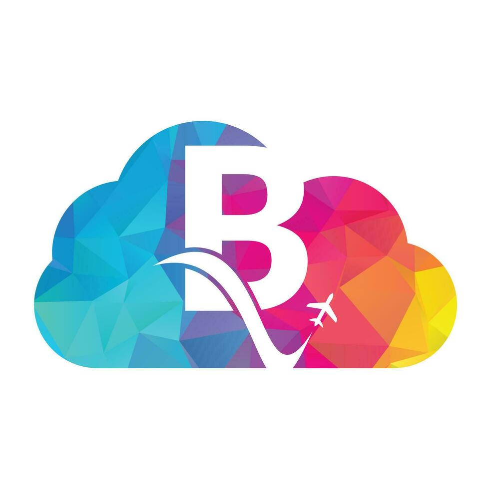 Letter B Air Travel Logo Design Template. B letter and plane logo design icon vector. vector