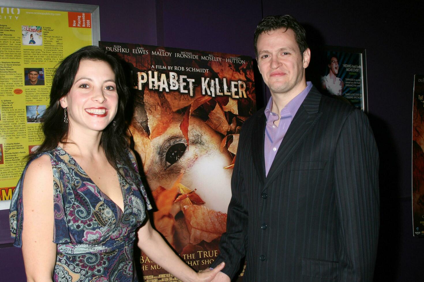 Tom Malloy  Wife arriving at the Alphabet Killer Screening at the Laemmles Monica 4 Theaters in Santa Monica CANovember 14 20082008 photo