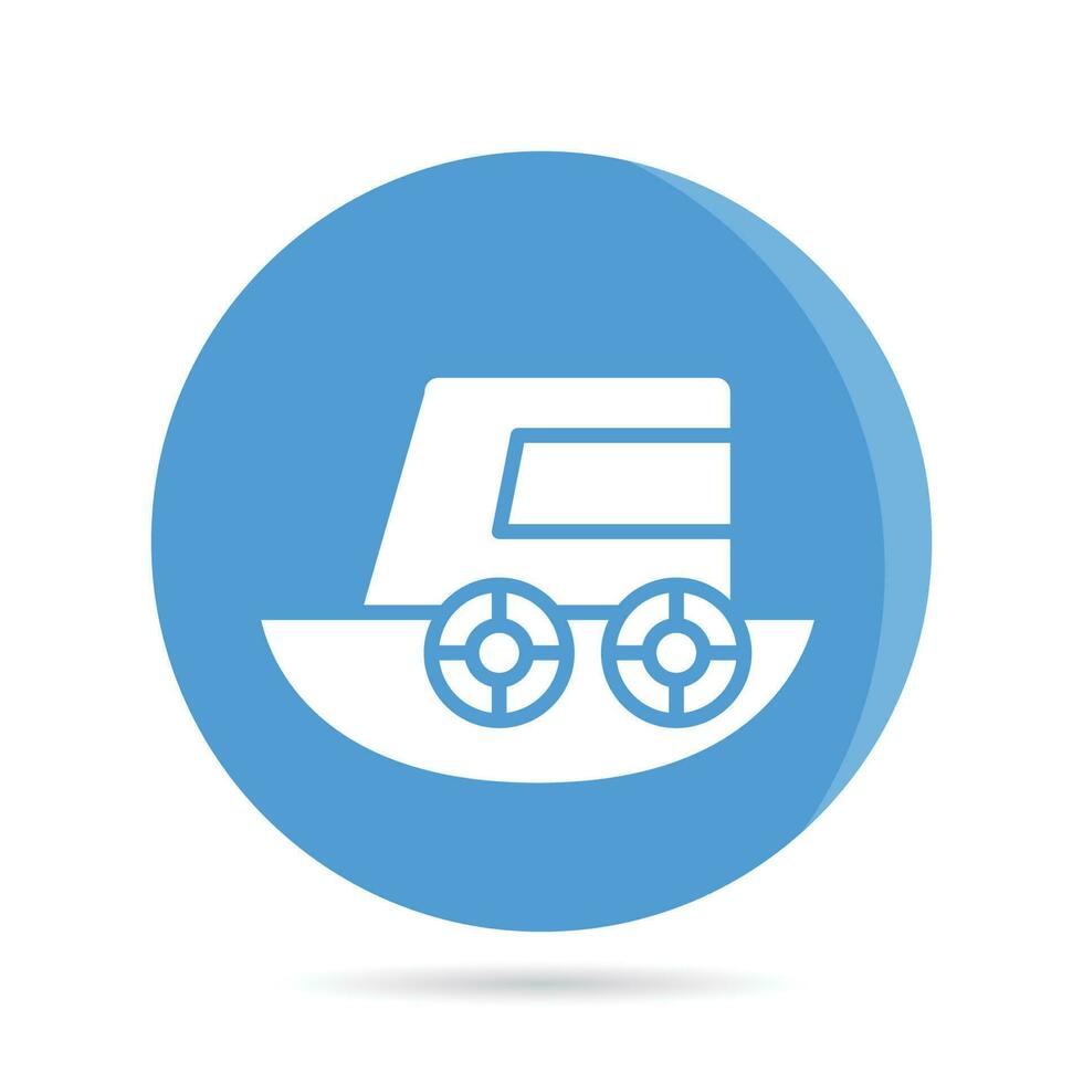 small boat in blue circle button vector