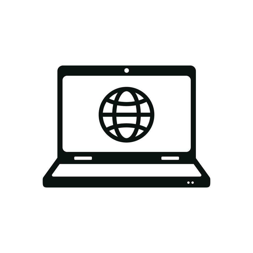 Laptop browser icon isolated on white background vector