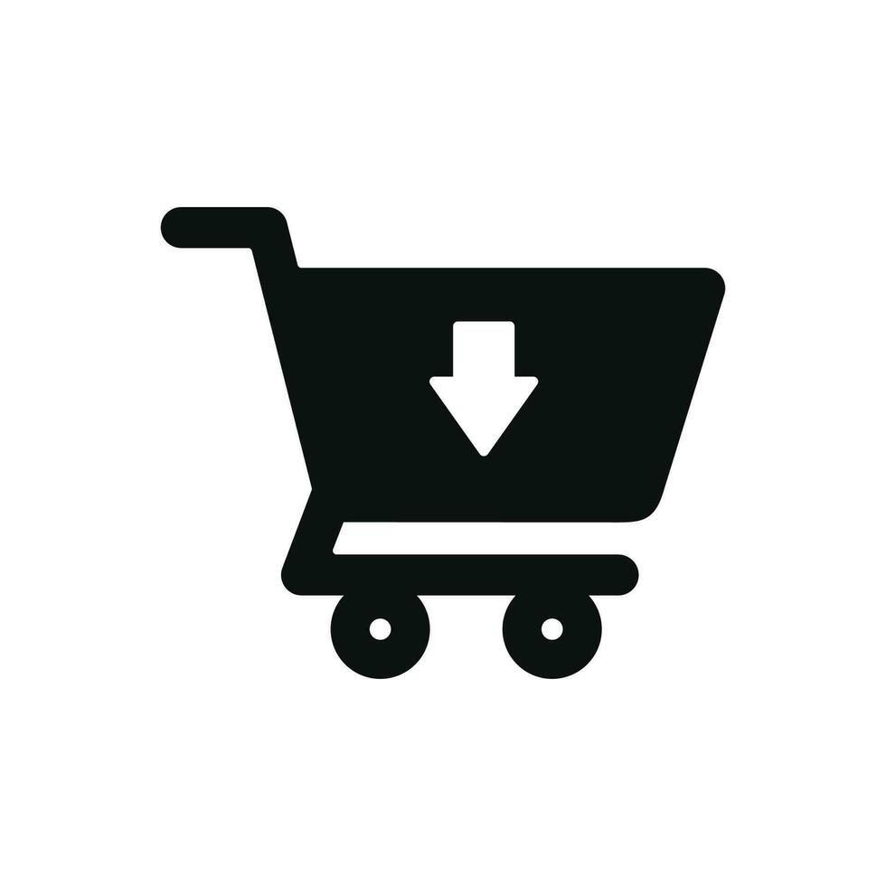 Shopping cart icon isolated on white background vector