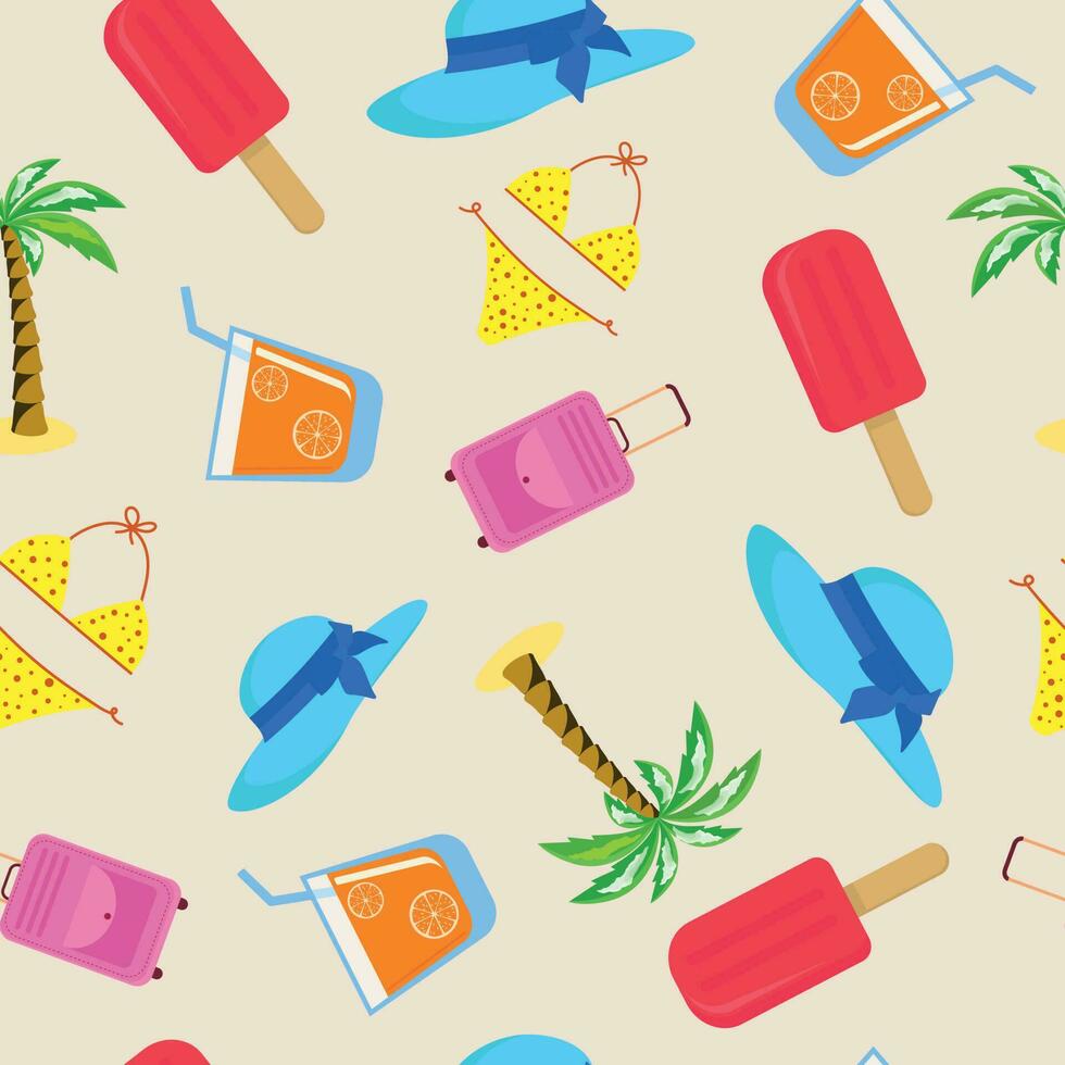 Summer pattern seamless. Summer background. vector