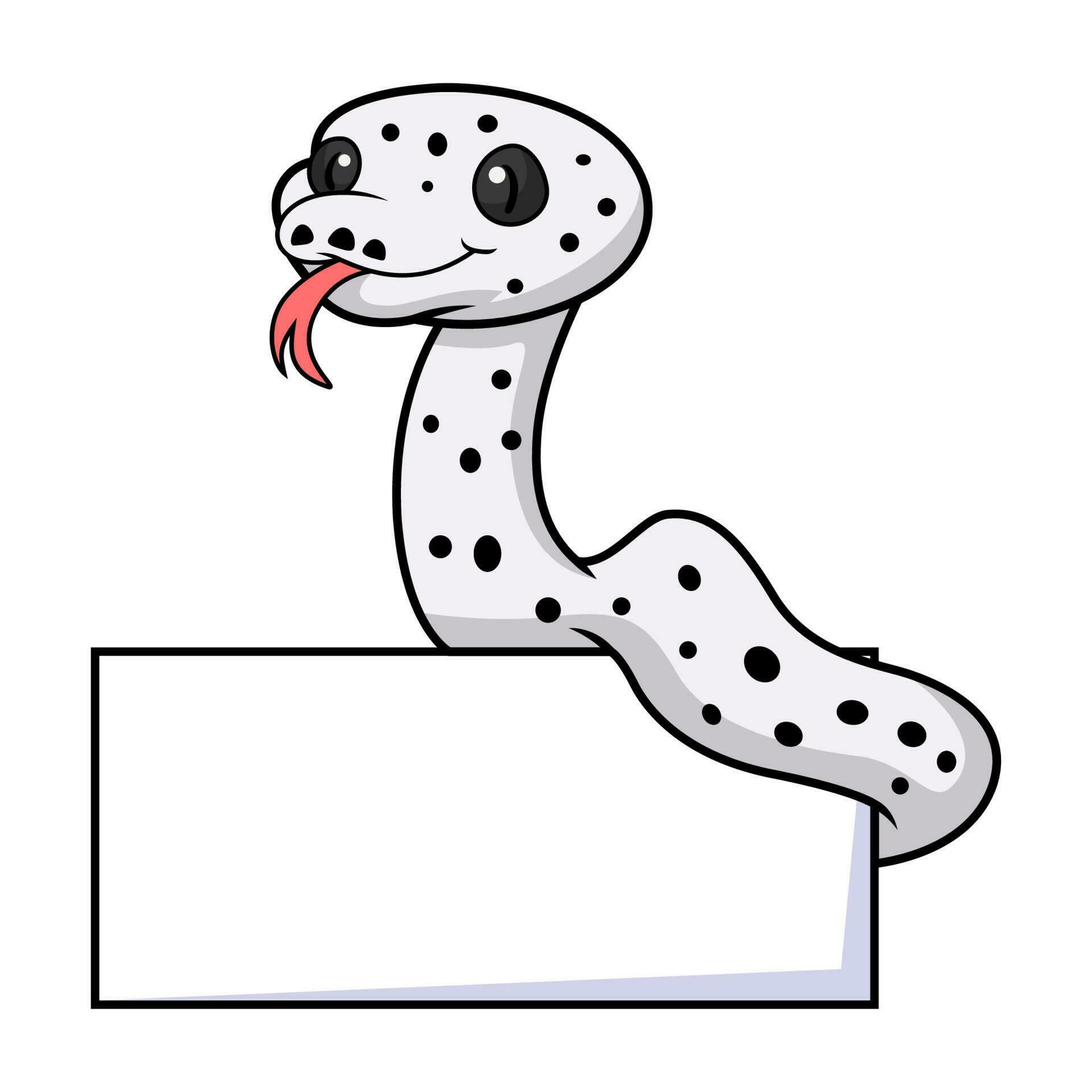 Cute cow reticulated python cartoon with blank sign 23515615 Vector Art ...