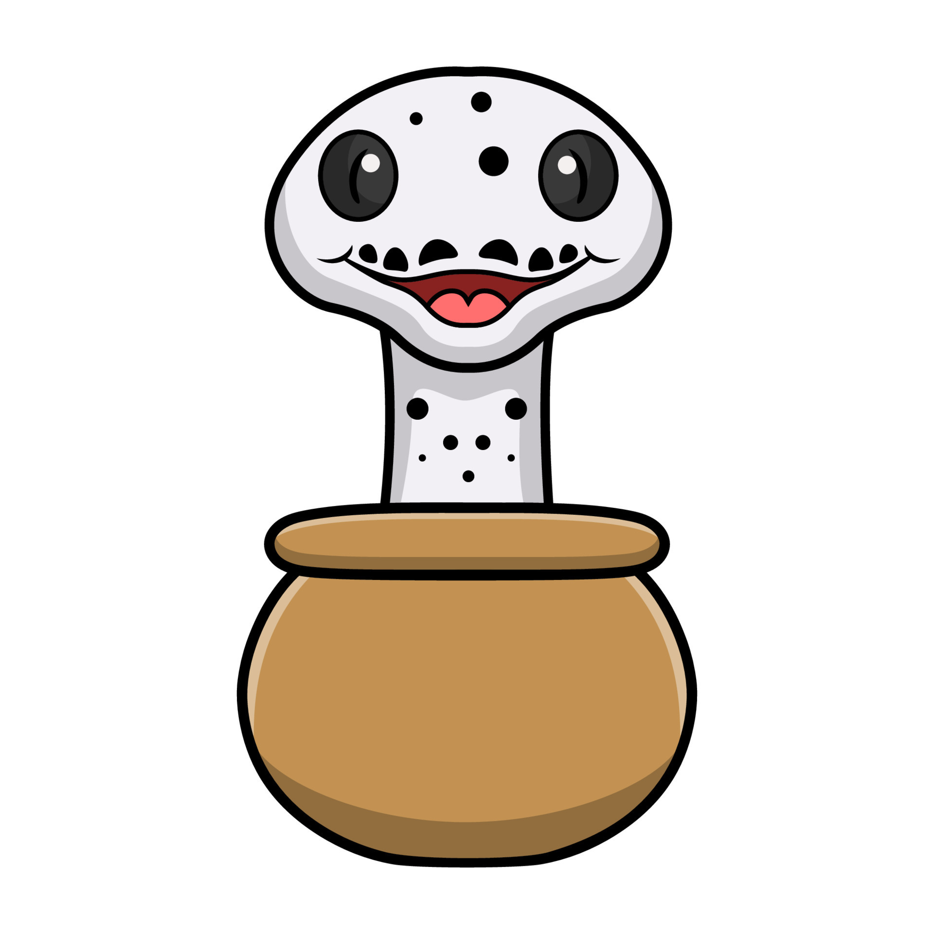 Cute cow reticulated python cartoon inside the pot 23515617 Vector Art ...