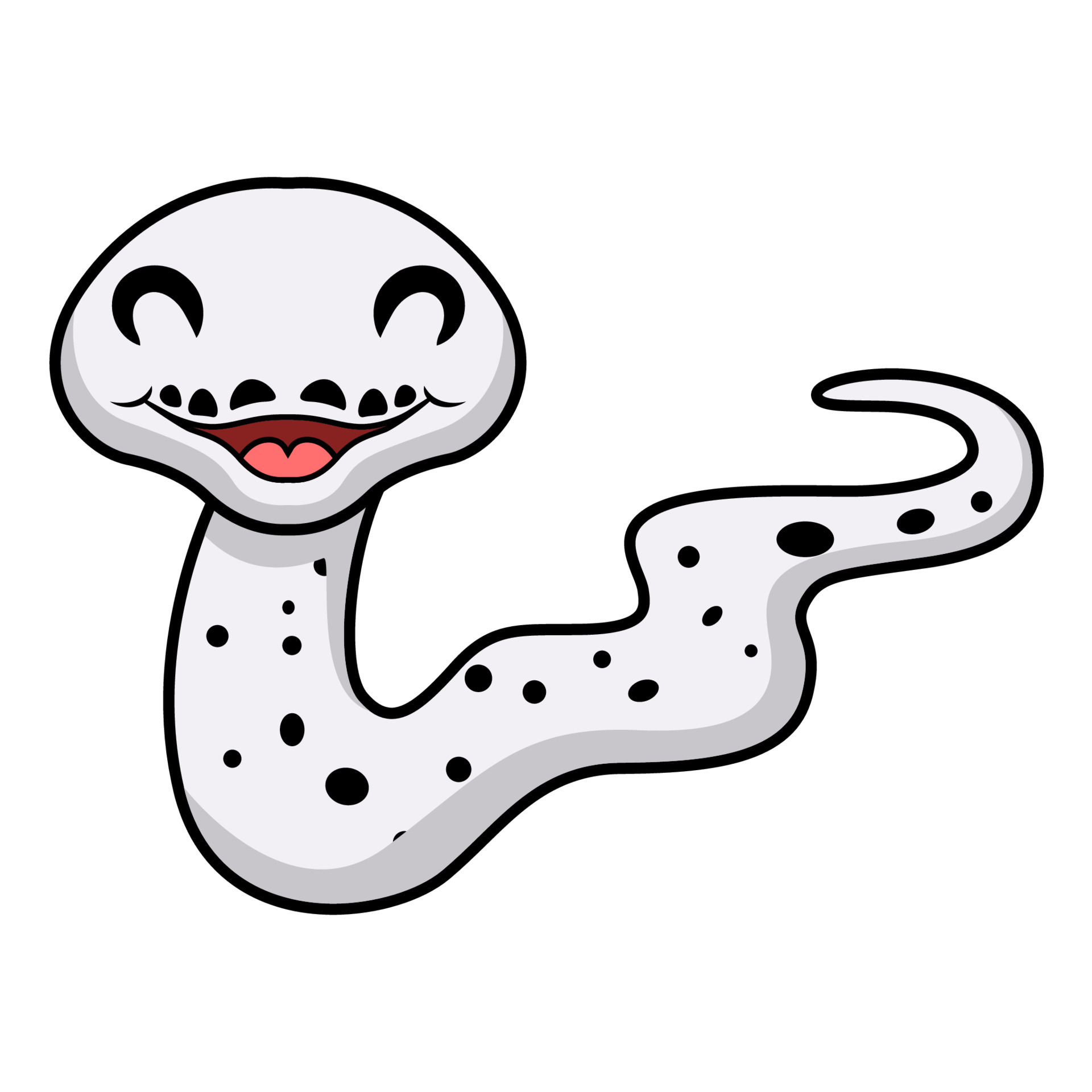 Cute cow reticulated python cartoon 23515619 Vector Art at Vecteezy