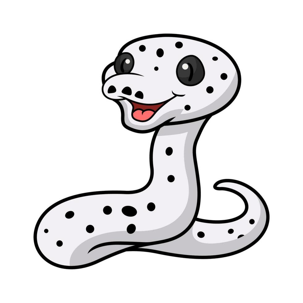 Cute cow reticulated python cartoon vector