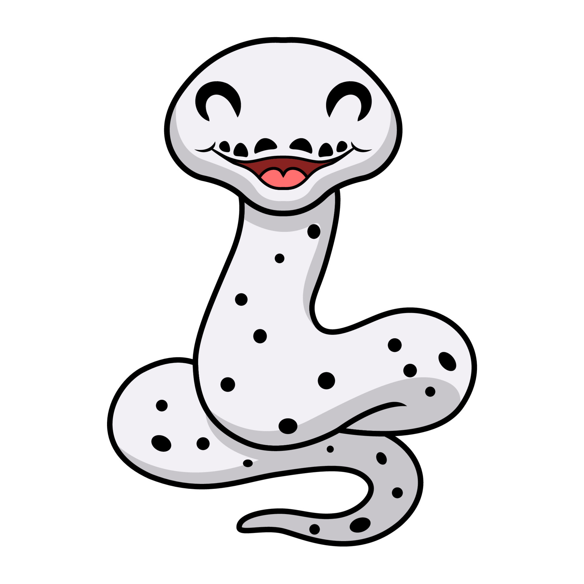 Cute cow reticulated python cartoon 23515632 Vector Art at Vecteezy