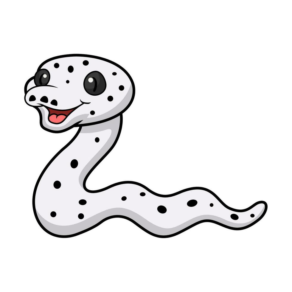 Cute cow reticulated python cartoon vector