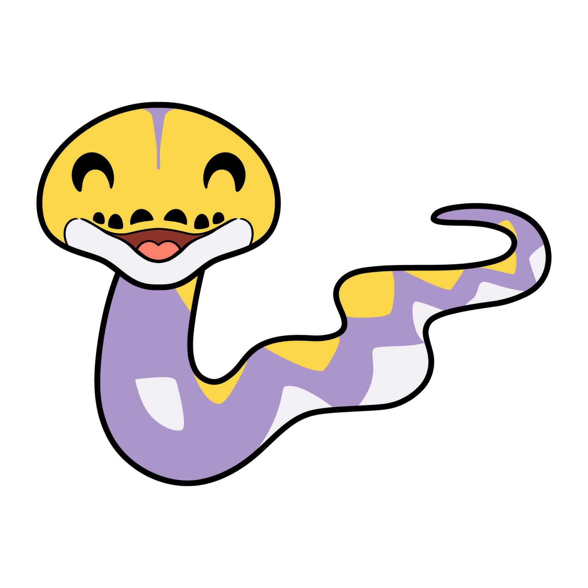 Cute lavender reticulated python cartoon 23515640 Vector Art at Vecteezy