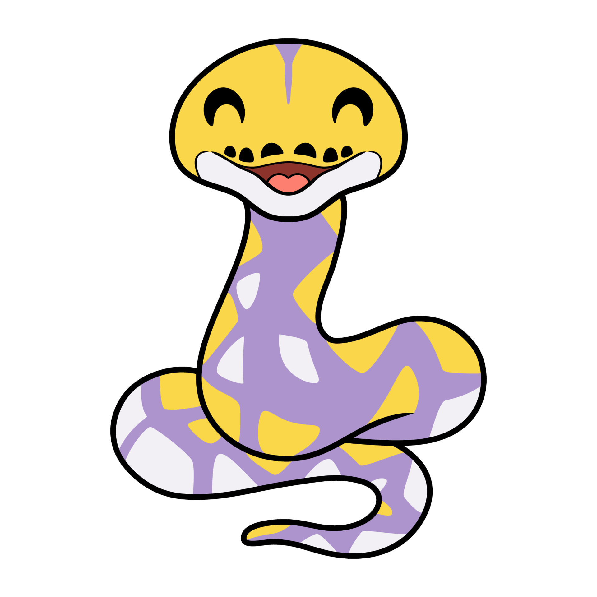 Cute lavender reticulated python cartoon 23515651 Vector Art at Vecteezy
