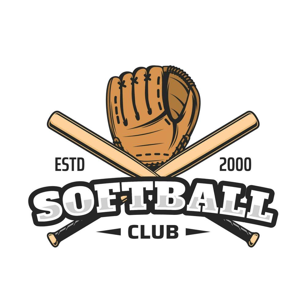 sofbol deporte club, equipo retro vector icono