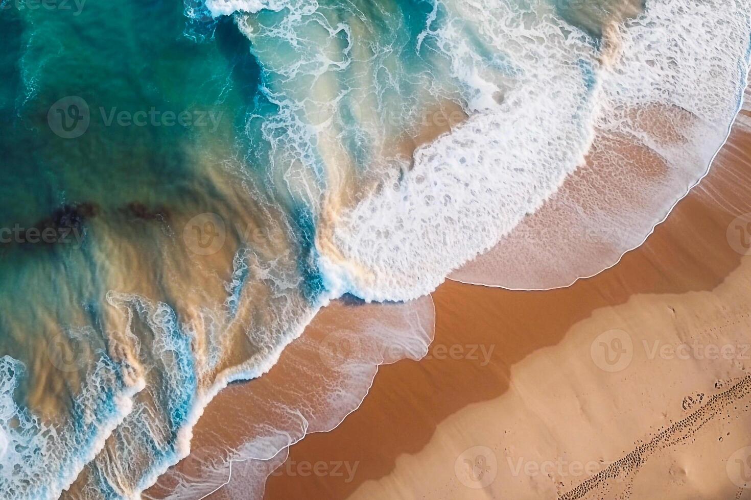 Abstract top view of the beach illustration. photo