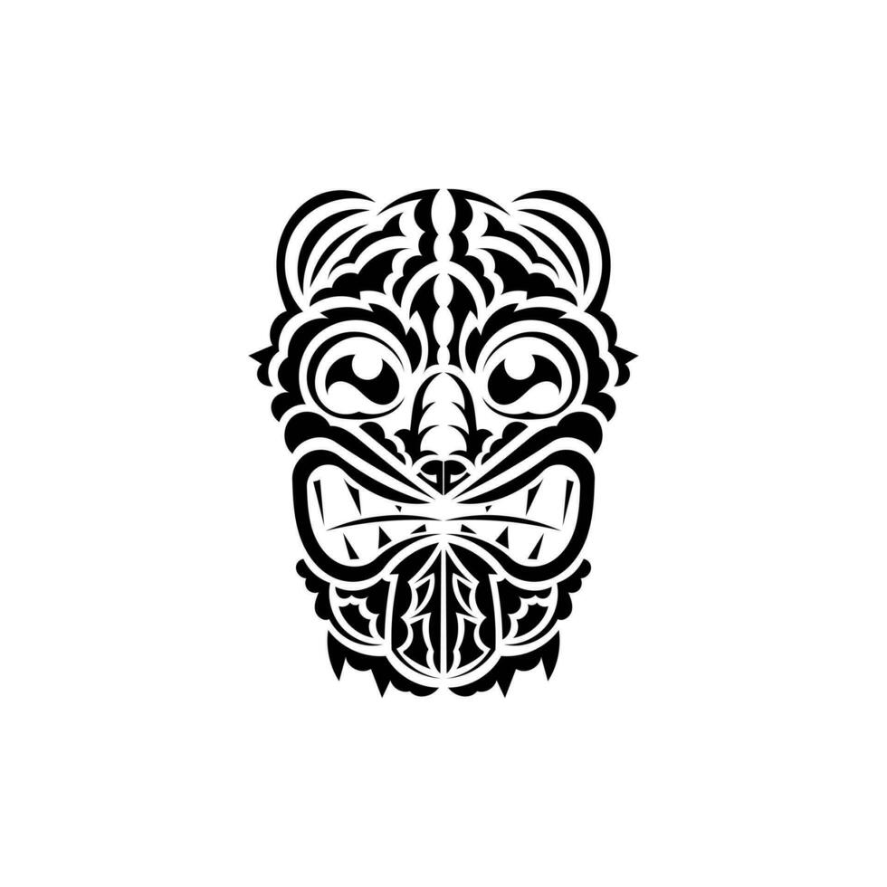 Pattern mask. Traditional totem symbol. Maori style. Vector illustration isolated on white background.