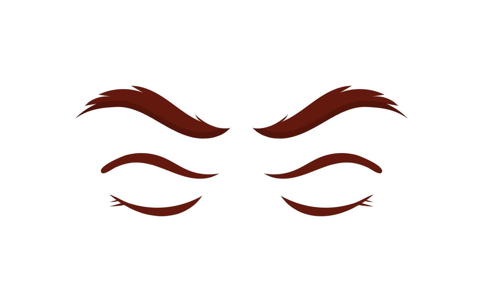 Long eyelashes and eyebrow on a white background. Symbol. illustration. vector