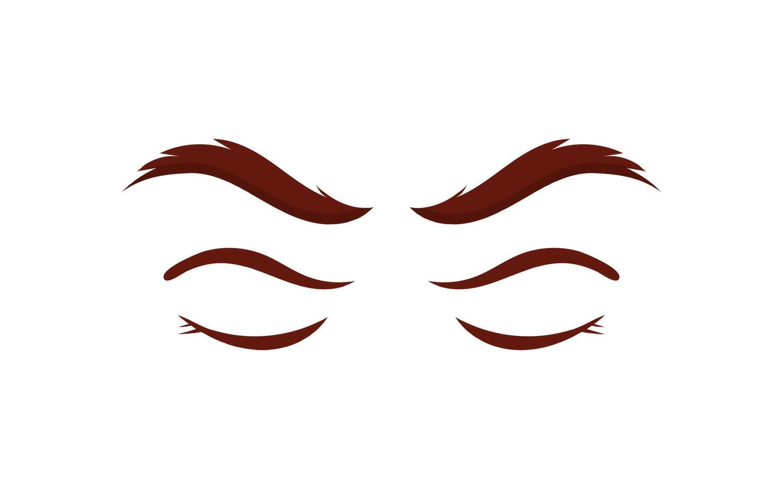 Long eyelashes and eyebrow on a white background. Symbol. Vector illustration.