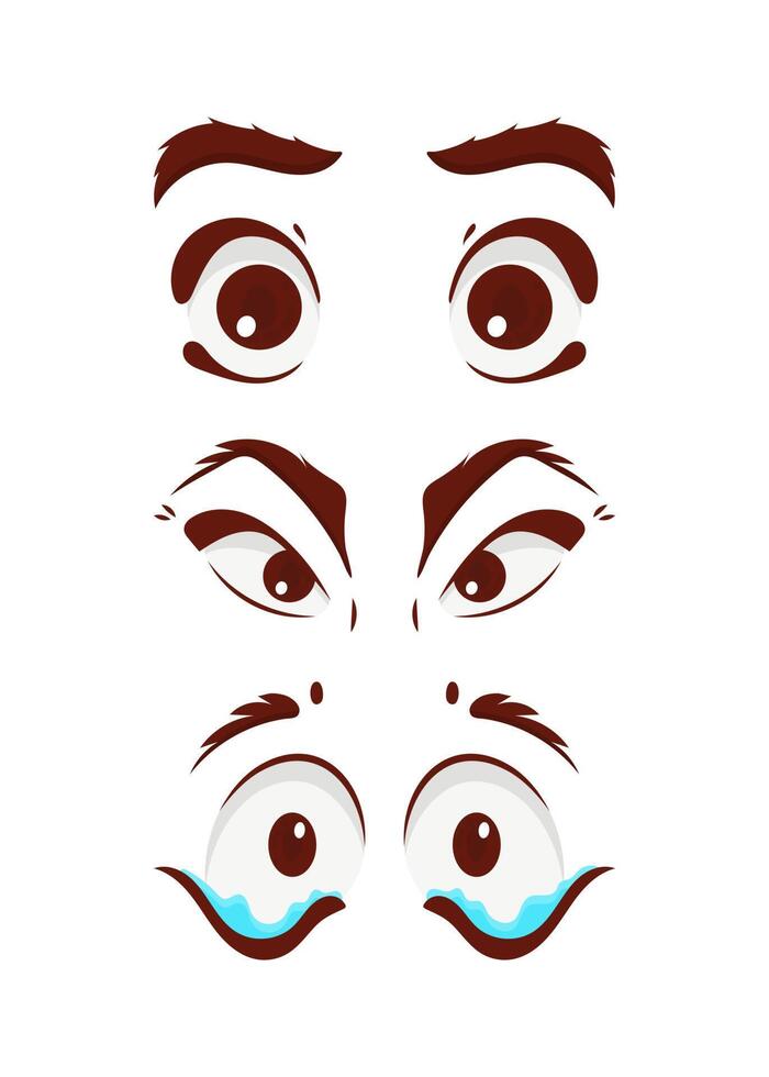 Set of eyes in flat style. Isolated. Vector illustration.